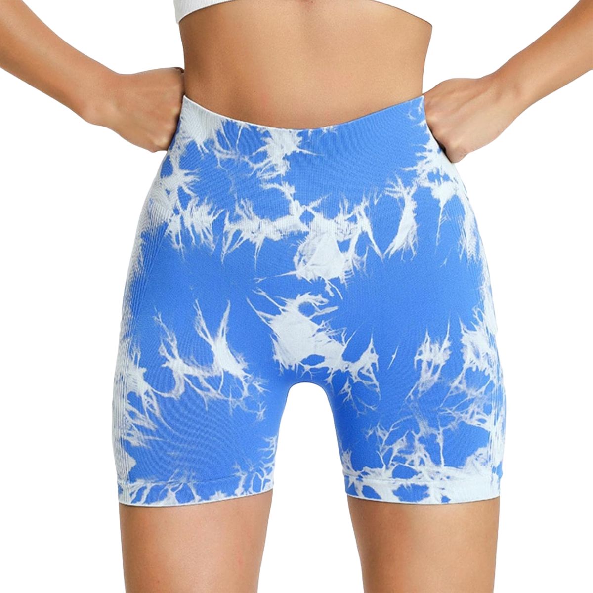 ROYAL PEACH APPAREL - Short deportivo Tie Dye CELESTE - Ropa deportiva mujer gym