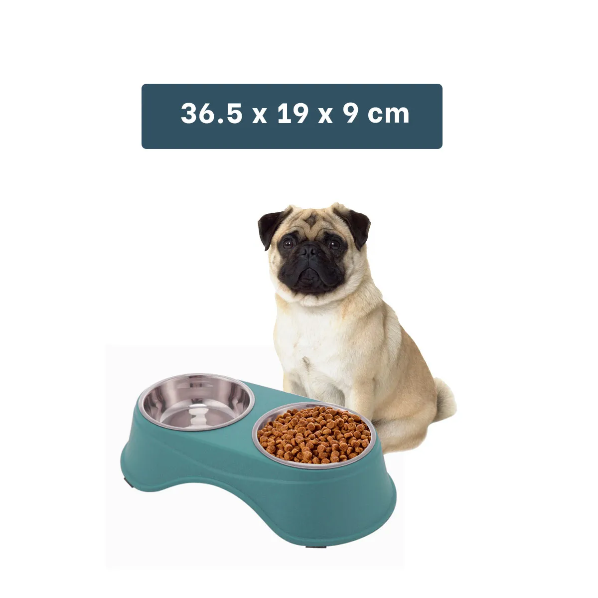 GENERICO - Comedero para Perros y Gatos Celeste Y+Papel de Regalo