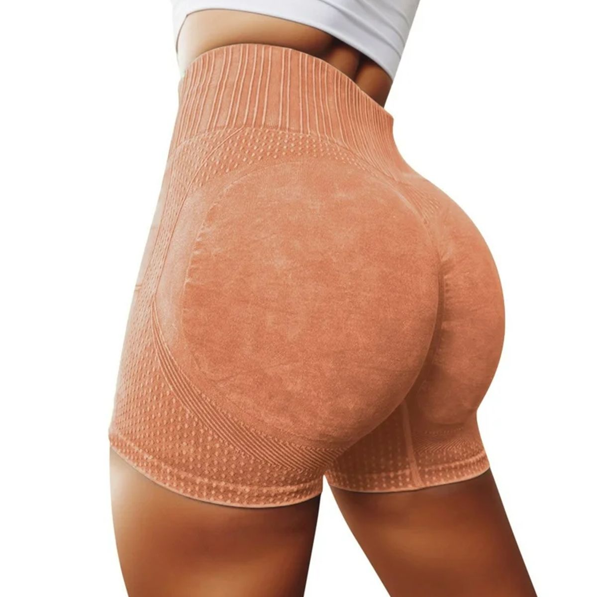ROYAL PEACH APPAREL - Short deportivo efecto lavado NARANJA - Ropa deportiva WASHED
