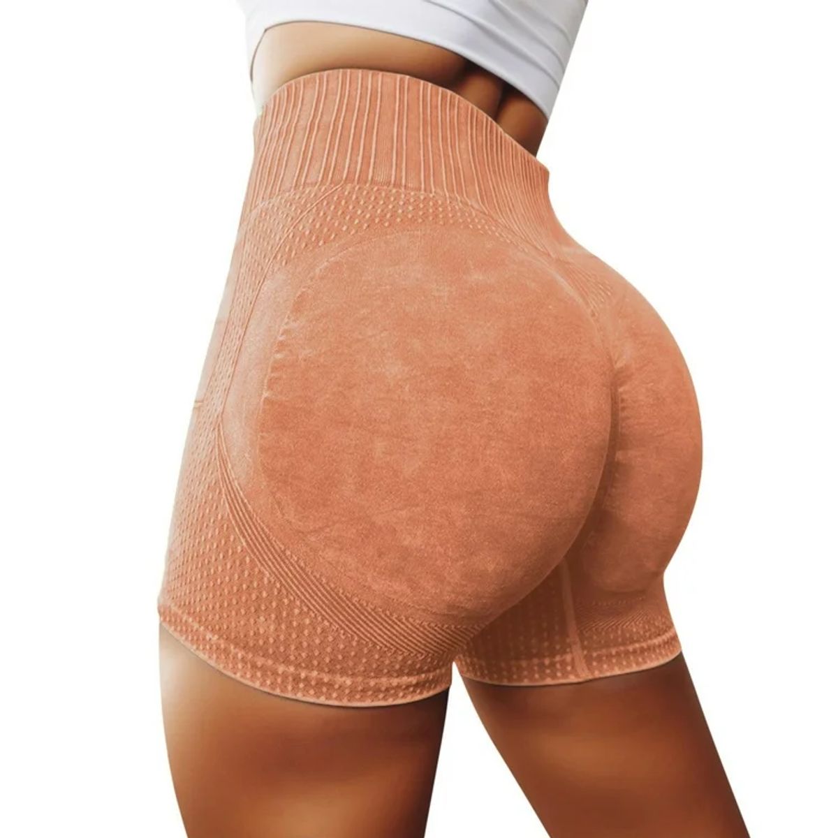 ROYAL PEACH APPAREL - Short deportivo efecto lavado NARANJA - Ropa deportiva WASHED