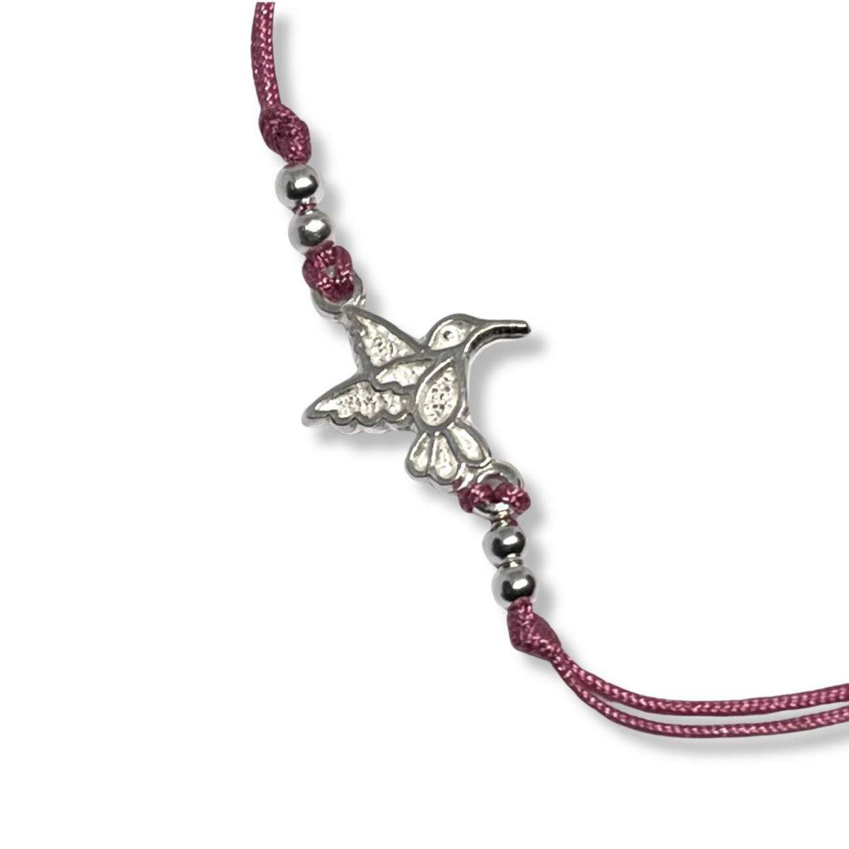 ESPIRAL ROJO - Pulsera Colibrí - Hilo y Plata