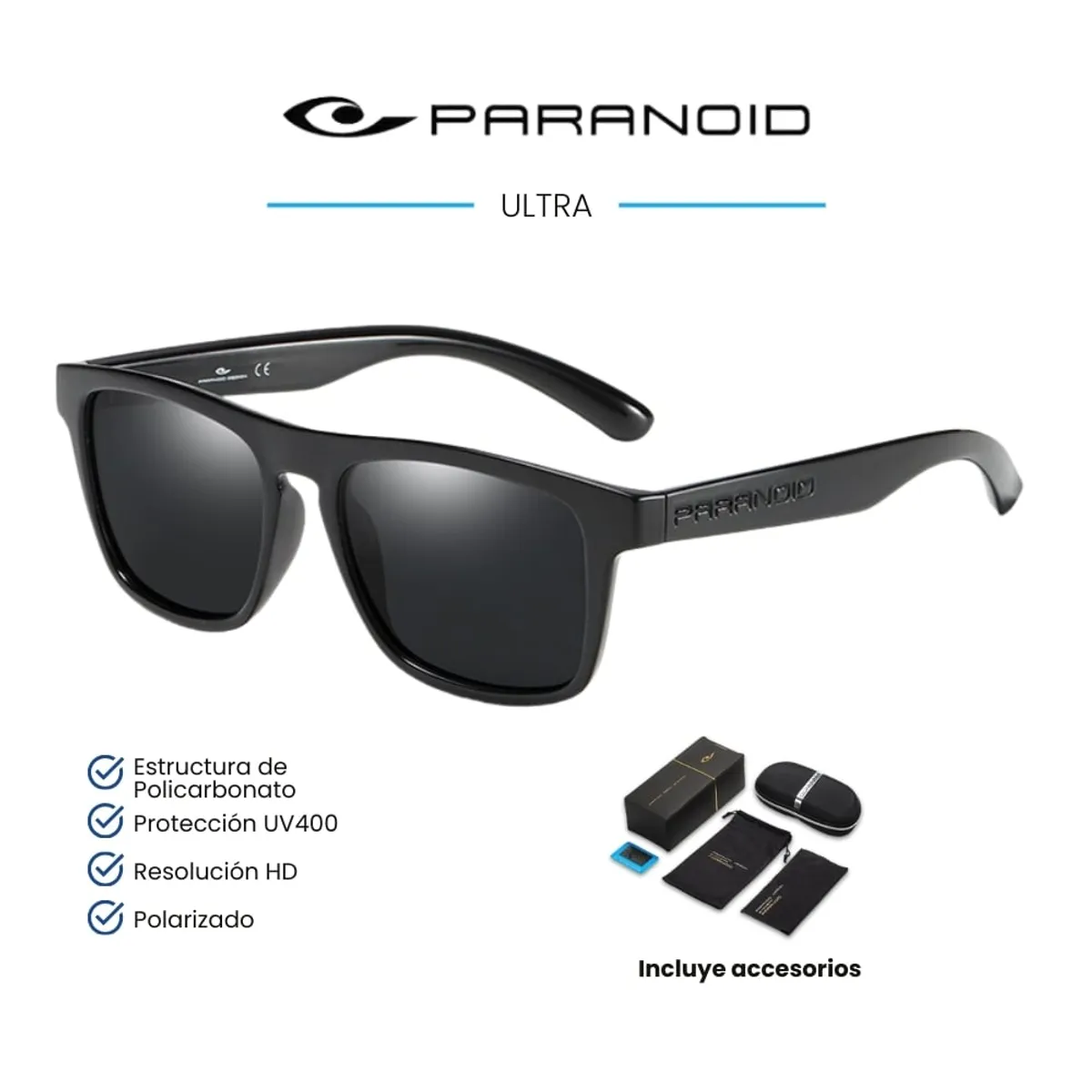 GENERICO - Lentes de Sol PARANOID Ultra - Polarizados - UV400 - Brillo