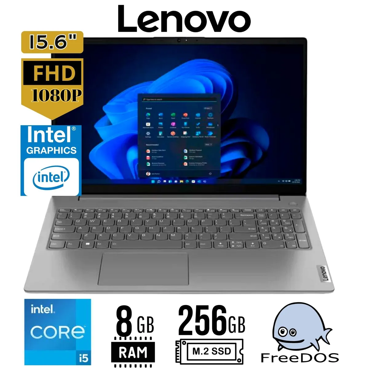 LENOVO - Laptop Lenovo V15 G4 IRU, intel Core i5 13va Gen, Ram 8GB, SSD 256 GB, 15.6 FHD, FreeDos