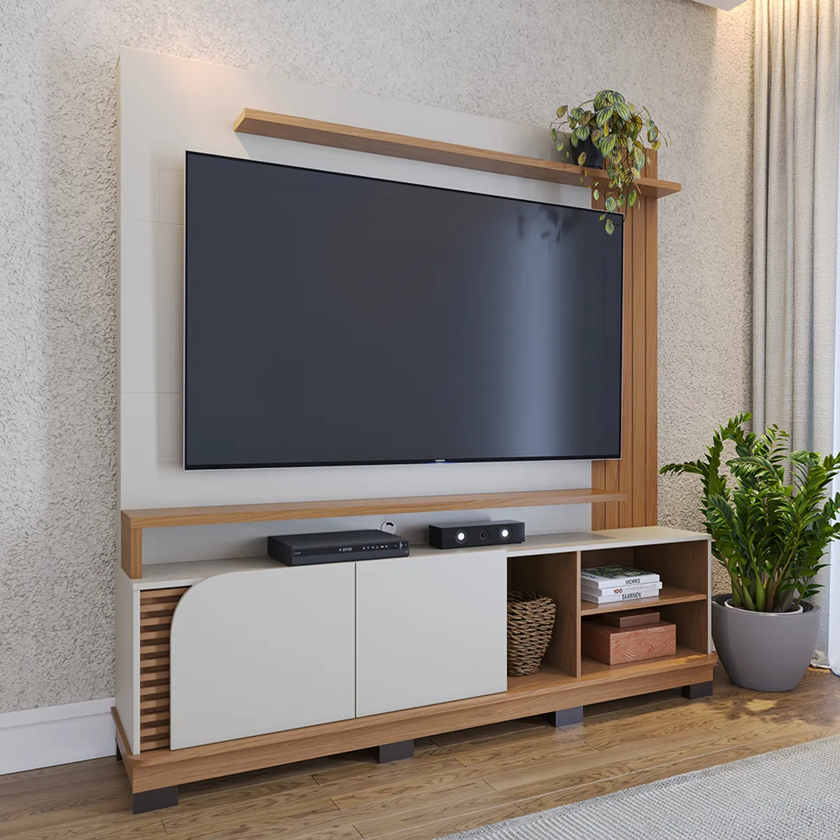 PAZART MUEBLES - CENTRO DE ENTRETENIMIENTO PANEL TENERIFE OFF WHITE 75