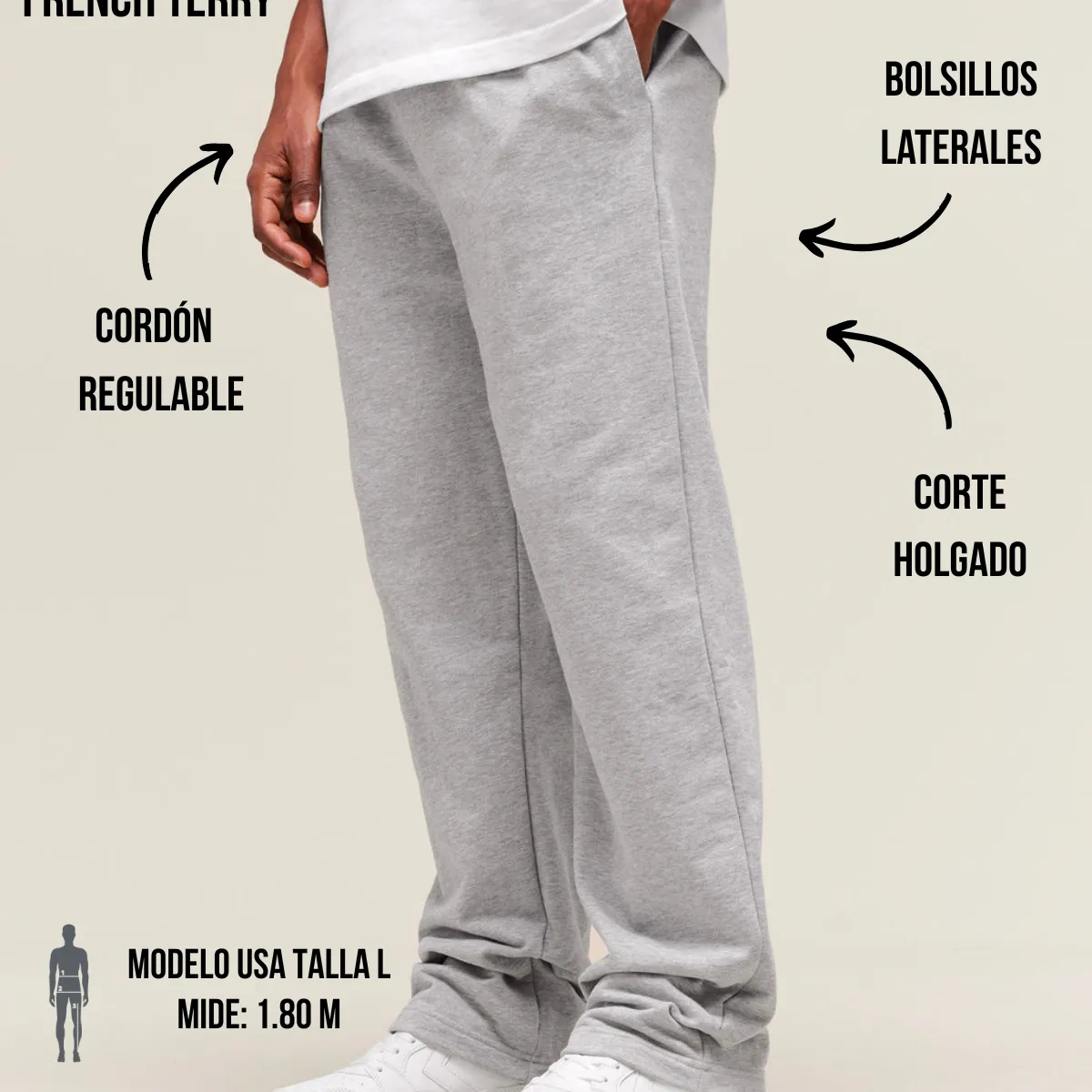 GENERICO - JOGGER OVERSIZE HOMBRE - JOGGER HOMBRE -PANTALÓN DEPORTIVO BUZO HOMBRE