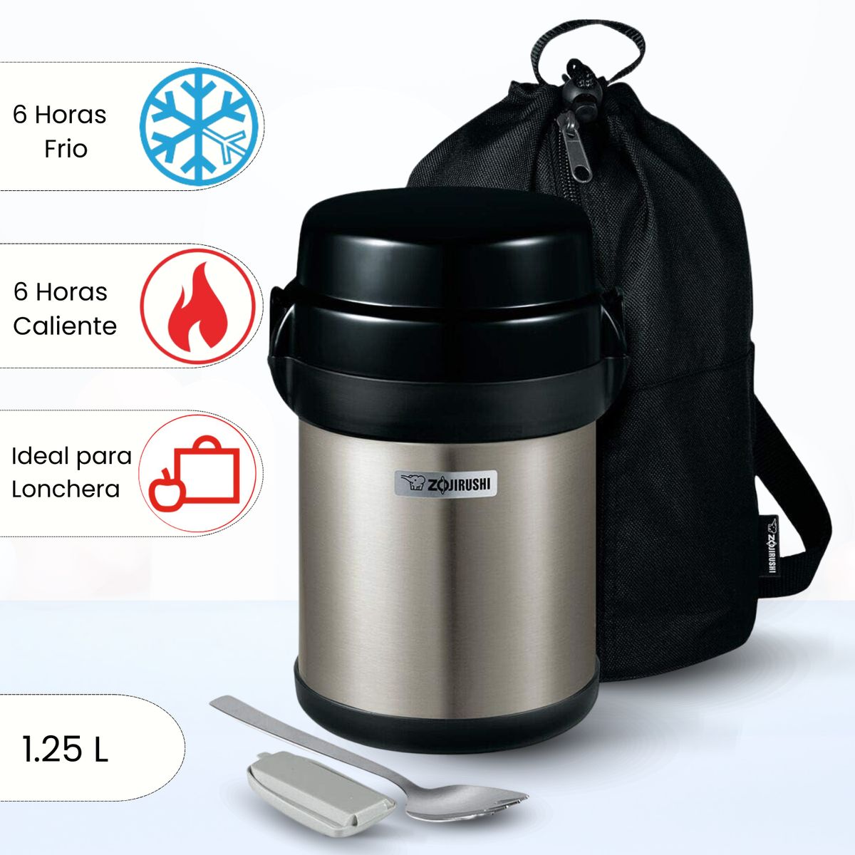 ZOJIRUSHI - Termo de Comida 4 Divisiones Mr Bento Zojirushi Gris 1.23 L