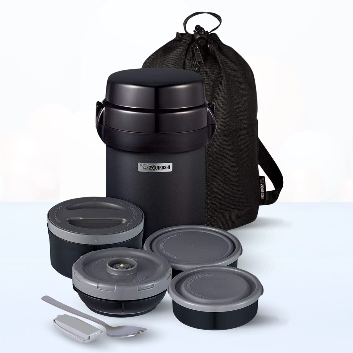 ZOJIRUSHI - Termo de Comida 4 Divisiones Mr Bento Zojirushi Negro 1.23 L