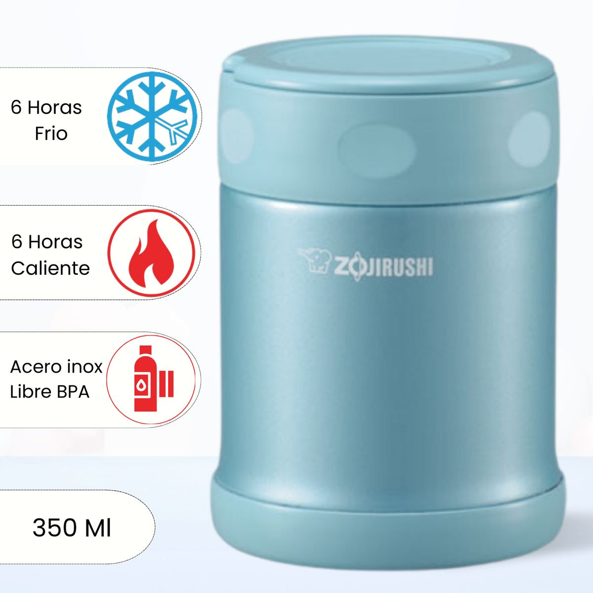 ZOJIRUSHI - Termo de Comida Steel Food Zojirushi Celeste 350 Ml
