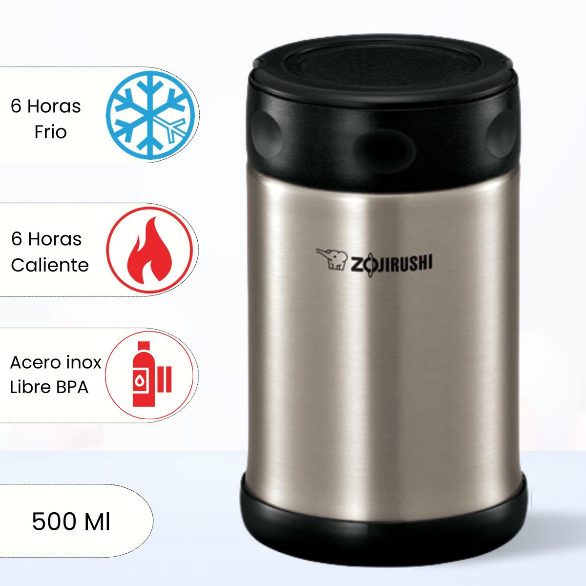ZOJIRUSHI - Termo de Comida Steel Food Zojirushi Gris 500 Ml