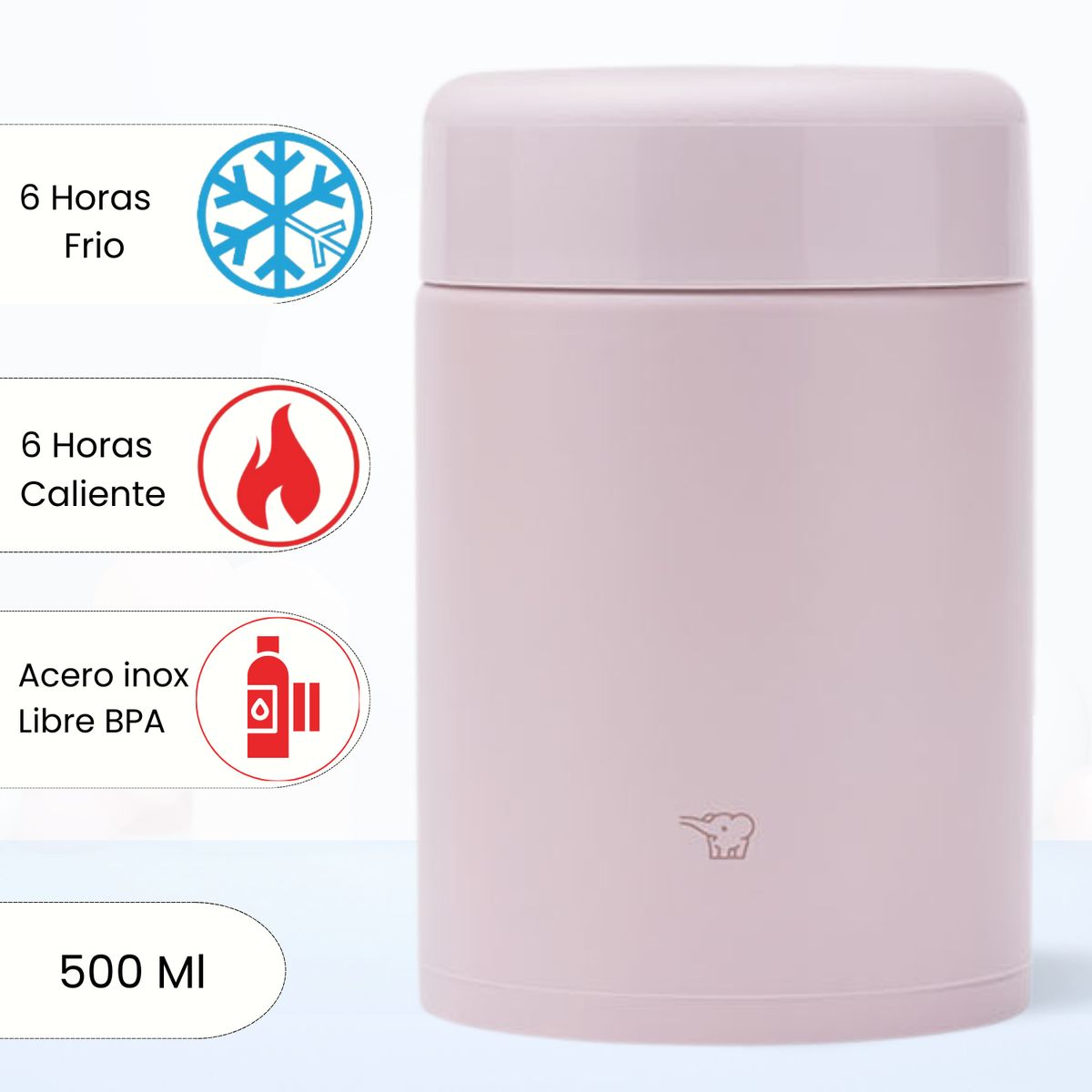 ZOJIRUSHI - Termo de Comida Un Division Zojirushi Rosa 500 Ml