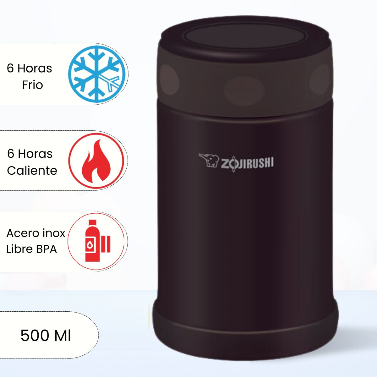 ZOJIRUSHI - Termo de Comida Steel Food Zojirushi Marron 500 Ml