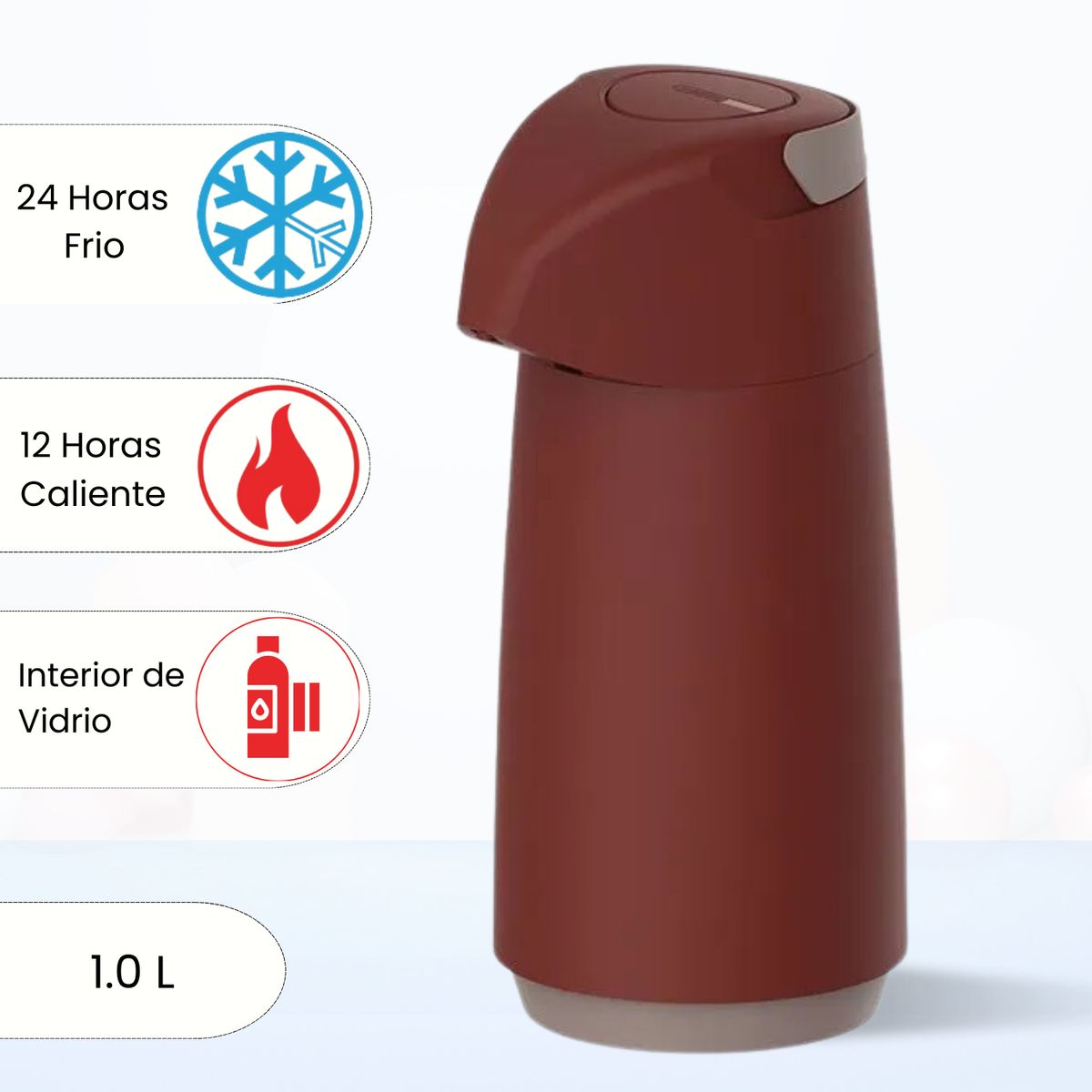 TRAMONTINA - Termo Sifon Exata Tramontina Rojo 1.0 L