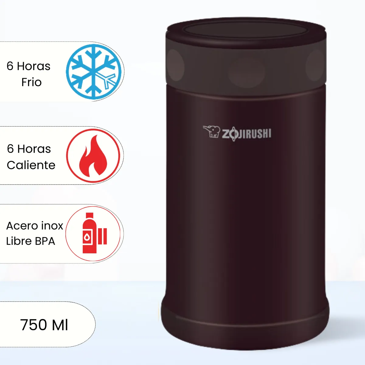 ZOJIRUSHI - Termo de Comida Steel Food Zojirushi Marron 750 Ml