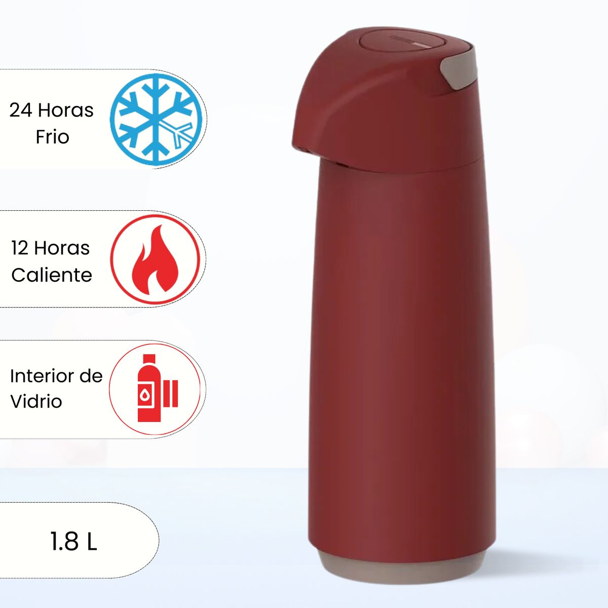 TRAMONTINA - Termo Sifon Exata Tramontina Rojo 1.8 L