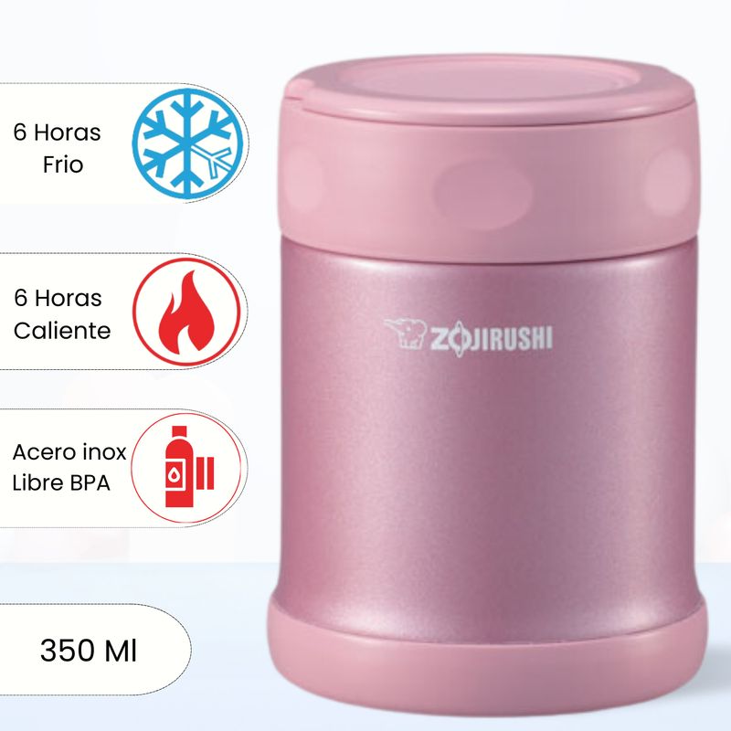 ZOJIRUSHI - Termo de Comida Steel Food Zojirushi Rosado 350 Ml