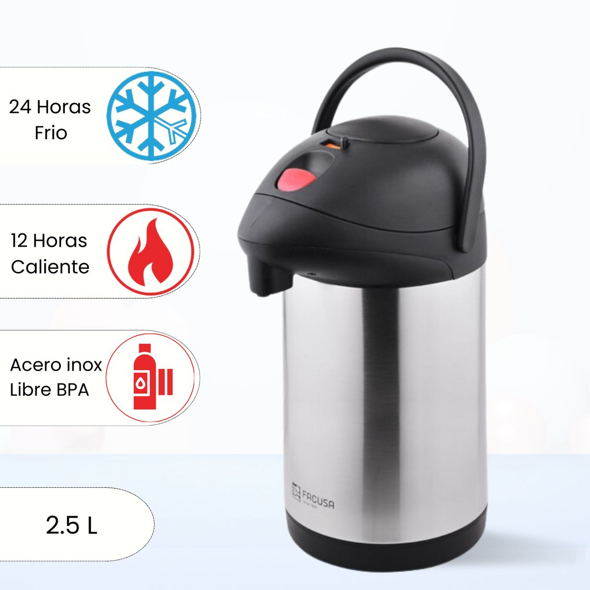 FACUSA - Termo Sifon Nova Stainless Facusa 2.5 L