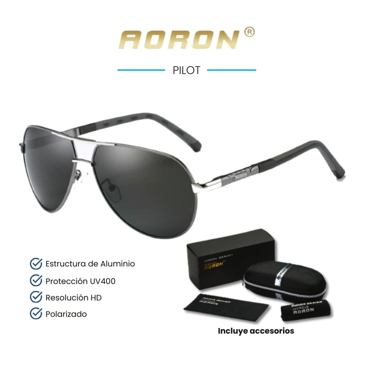 GENERICO - Lentes de Sol AORON  Pilot - Polarizados - UV400