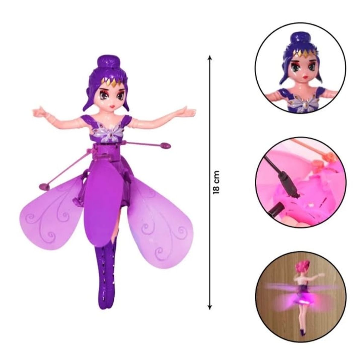 GENERICO - MUÑECA HADA VOLADORA CON SENSOR