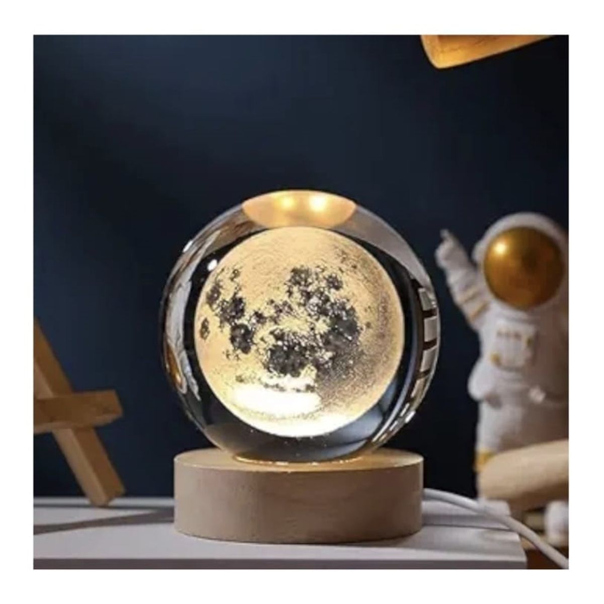 GENERICO - Lampara Luna 3D Lámpara Modelo Luna Grande Esfera de 8cm