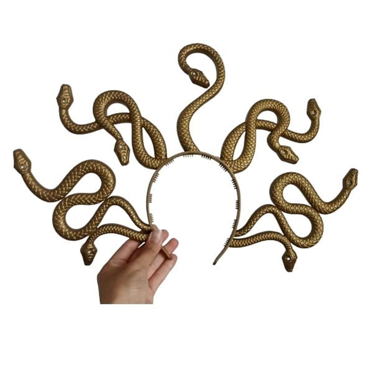 GENERICO - Vincha diadema dorada grande Medusa disfraz Halloween