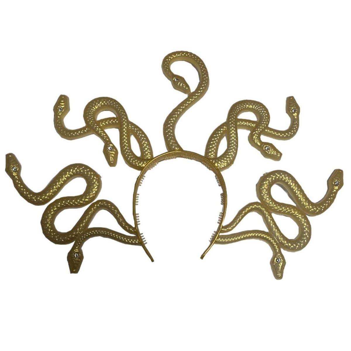 GENERICO - Vincha diadema dorada grande Medusa disfraz Halloween