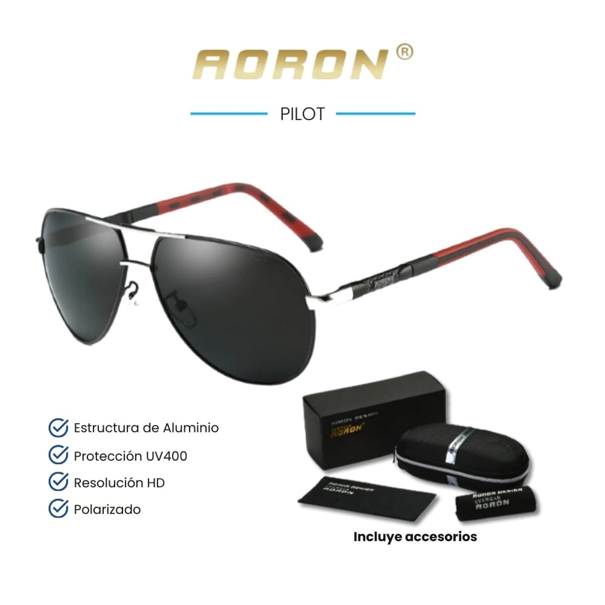 GENERICO - Lentes de Sol AORON  Pilot - Polarizados - UV400