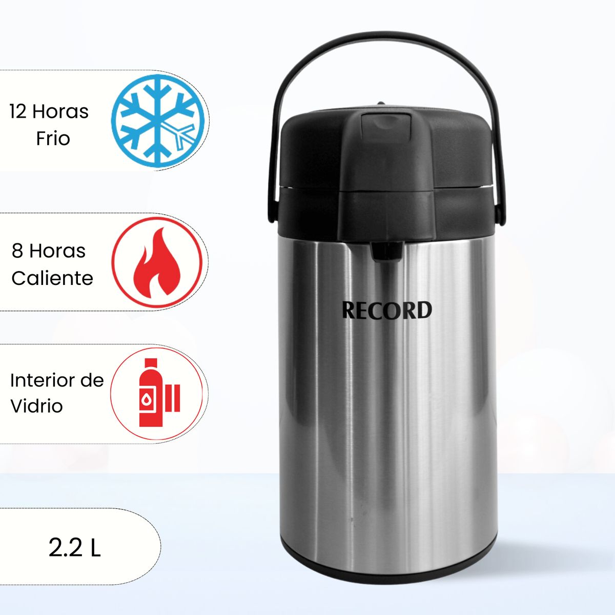 RECORD - Termo Sifon de Acero Record 2.2 L