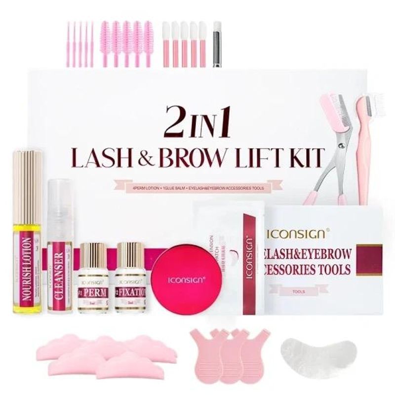 GENERICO - KIT LEVANTAMIENTO DE PESTAÑAS Y CEJAS 2 EN 1 ICONSIGN