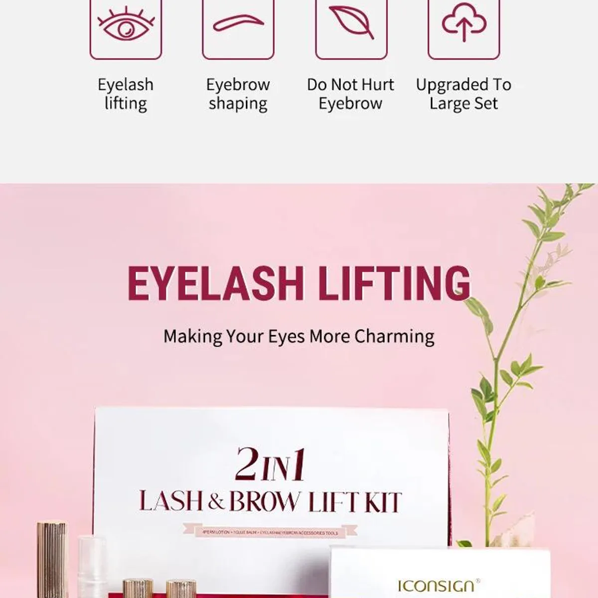 GENERICO - KIT LEVANTAMIENTO DE PESTAÑAS Y CEJAS 2 EN 1 ICONSIGN