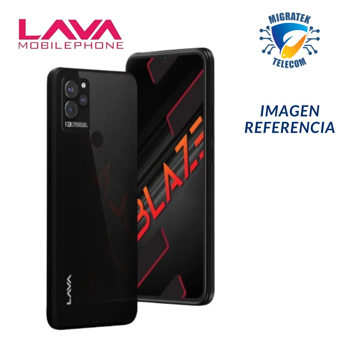 LAVA - SMARTPHONE LAVA BLAZE 4G 6.5' 64+4GB 13+2+2 / 8MPX  DUAL SIM - NEGRO