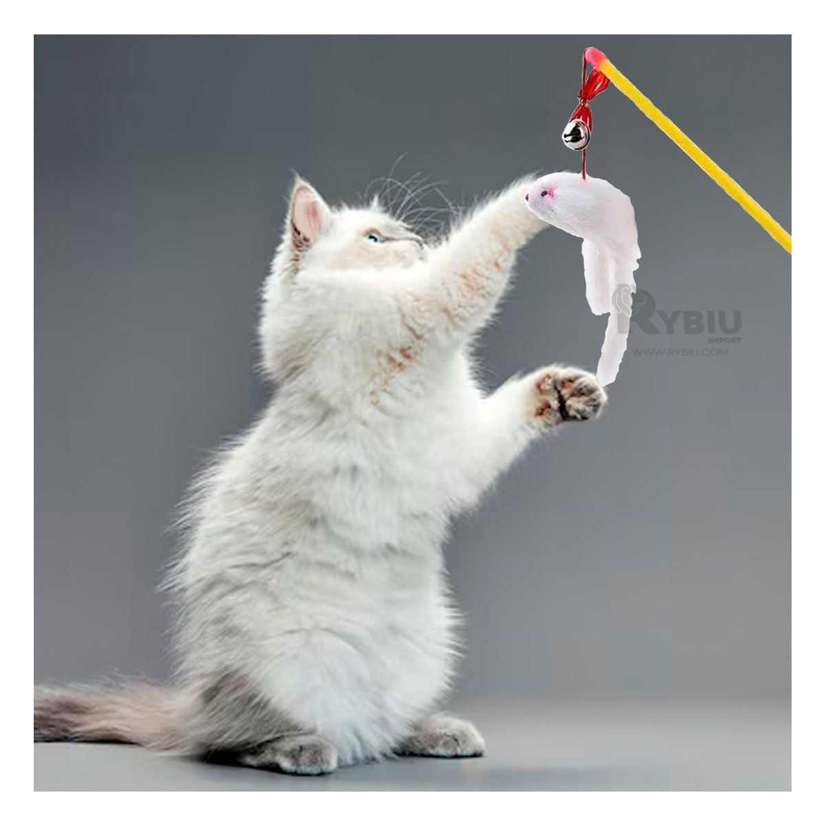 RYBIU IMPORT - Baston Util con Juguete Raton Amarillo Y+Post-it adhesivos