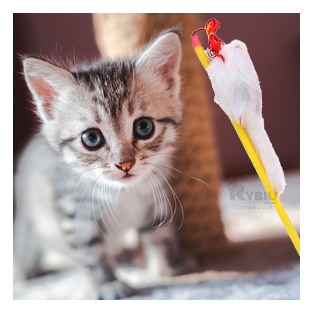 RYBIU IMPORT - Baston para Animales en Tono Amarillo Y+Ligas de Regalo