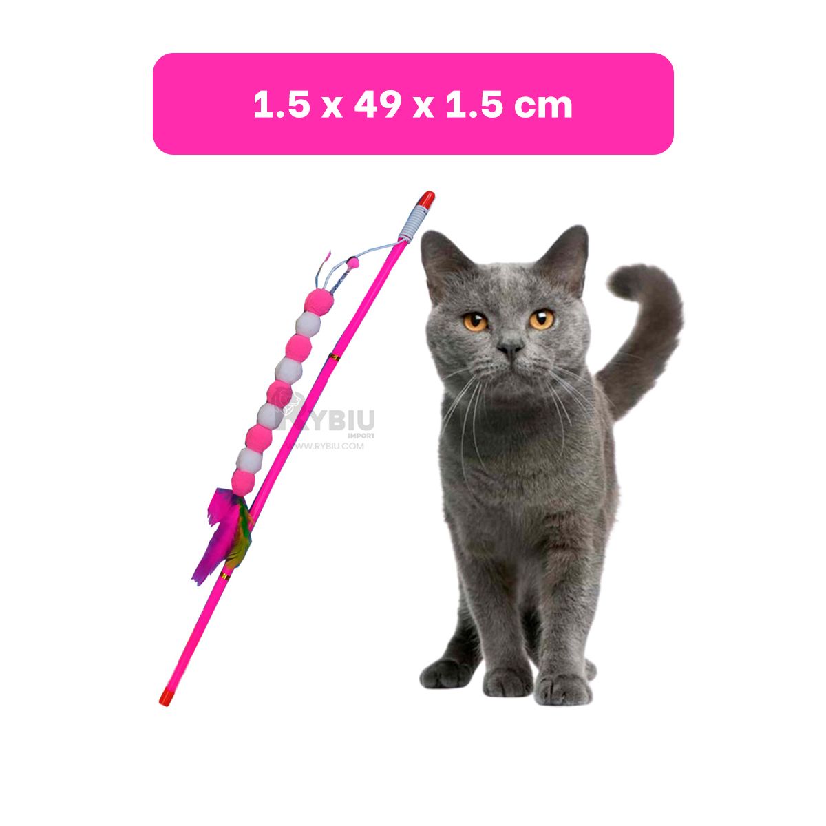 GENERICO - Baston para Animales en Tono Rosado Y+Ligas de Regalo