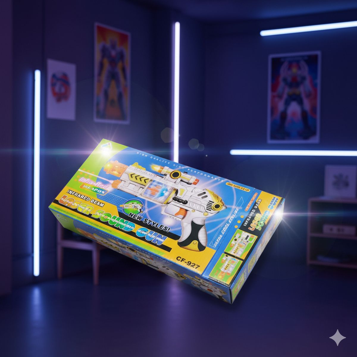 GENERICO - Disparador de Juguete con Luces y Laser a Pilas