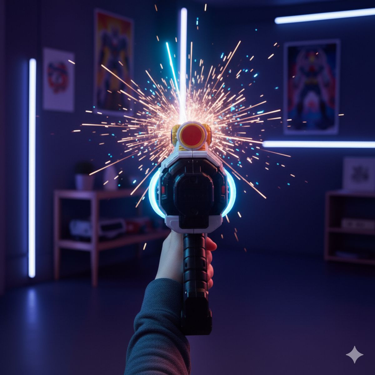 GENERICO - Disparador de Juguete con Luces y Laser a Pilas