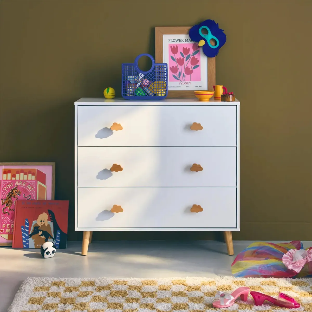 DIBA MUEBLES - Comoda Infantil 3Cajones Juniper Blanco DIBA Muebles