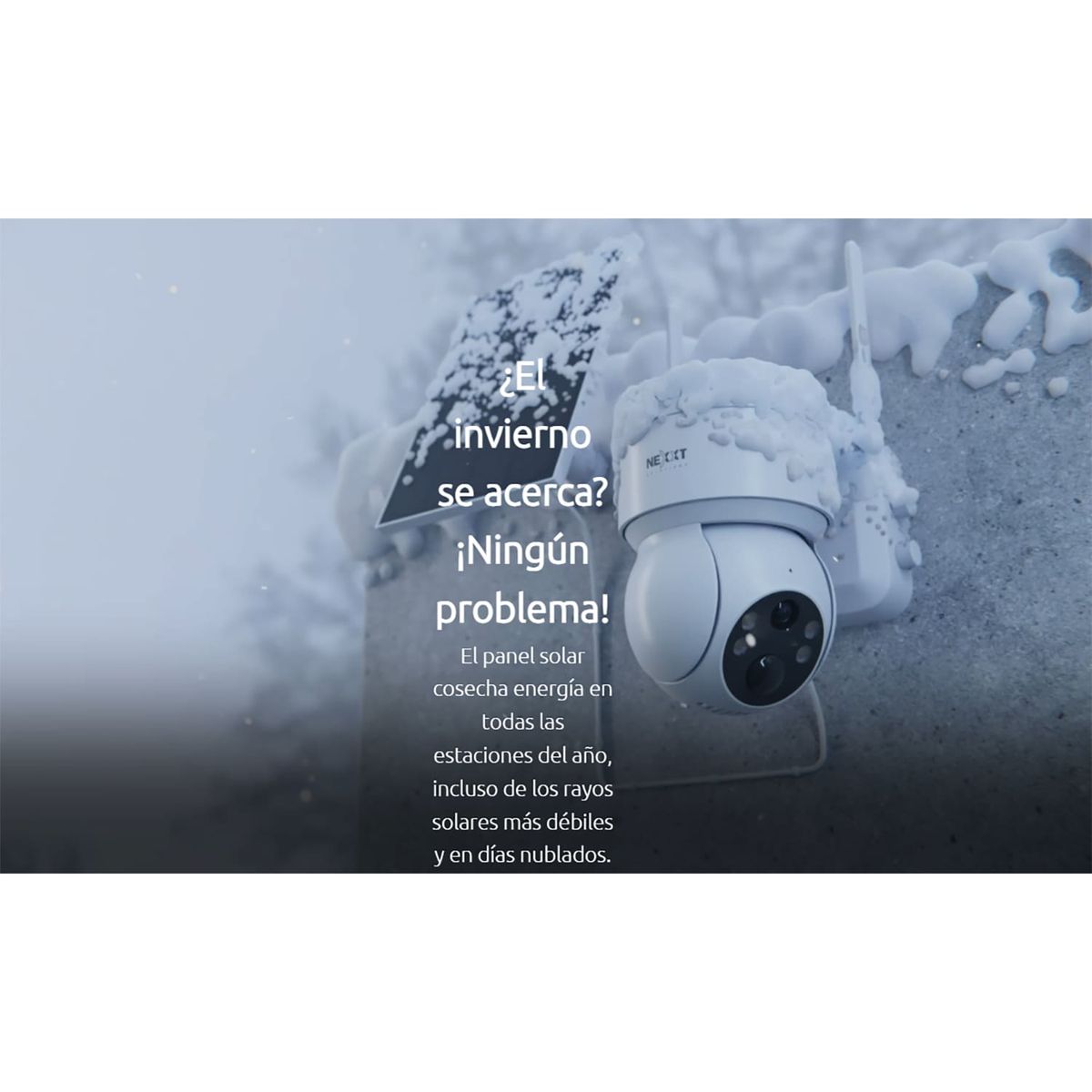 NEXXT SOLUTIONS - Cámara Wifi PTZ Nexxt NHC-OP20S 3MP 2K Panel Solar Sirena Reflector IP65