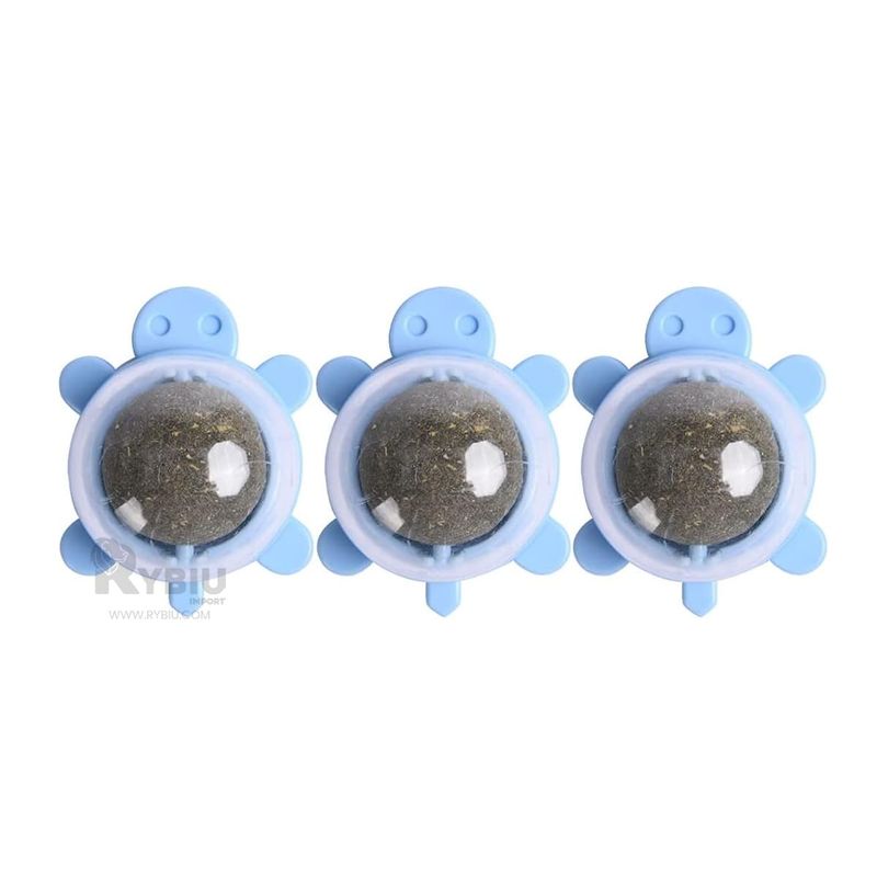 RYBIU IMPORT - Esfera para Mininos de Hierba de Color Celeste Y+Stickers