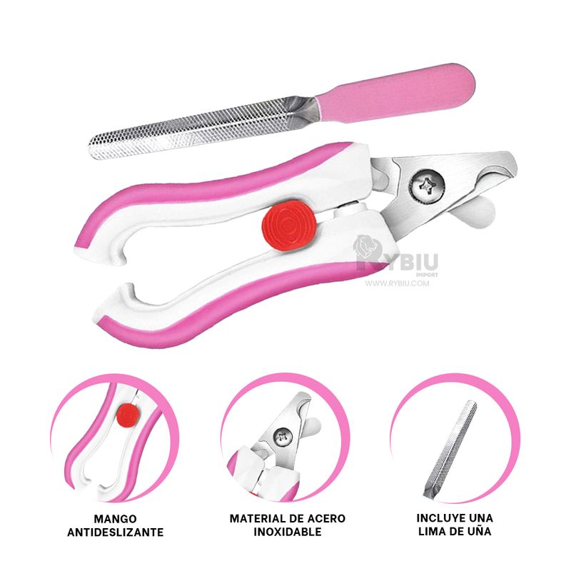 RYBIU IMPORT - Cortadora de Uña para Can en Rosado Y+Envoltorio de Regalo