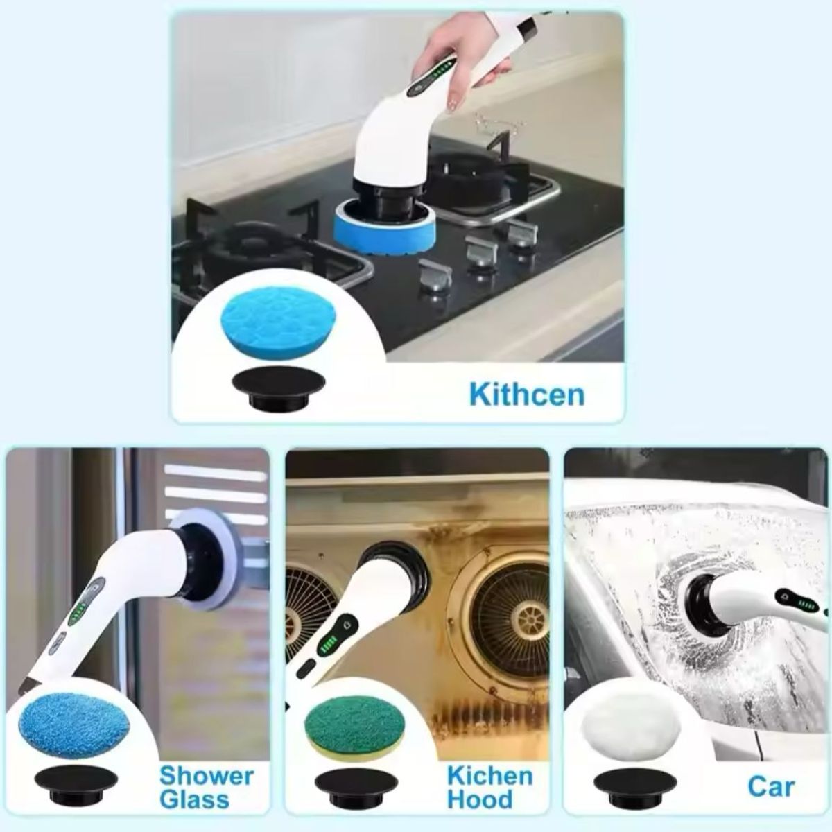 GENERICO - CEPILLO DE LIMPIEZA ELÉCTRICO MULTIFUNCIONAL