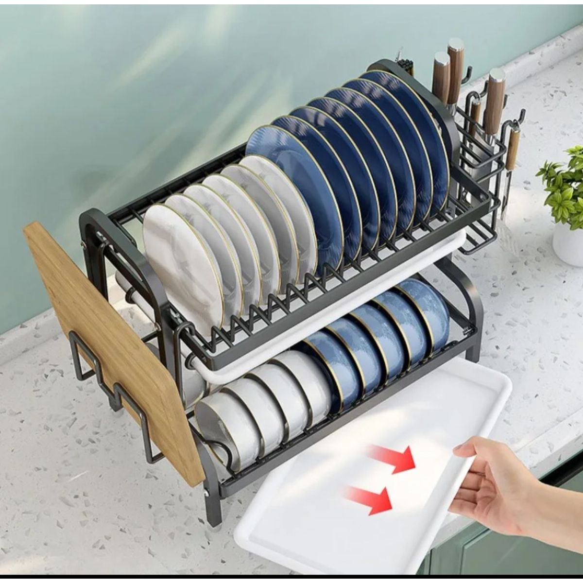 GENERICO - MINI RACK - ESCURRIDOR DE PLATOS 2 NIVELES