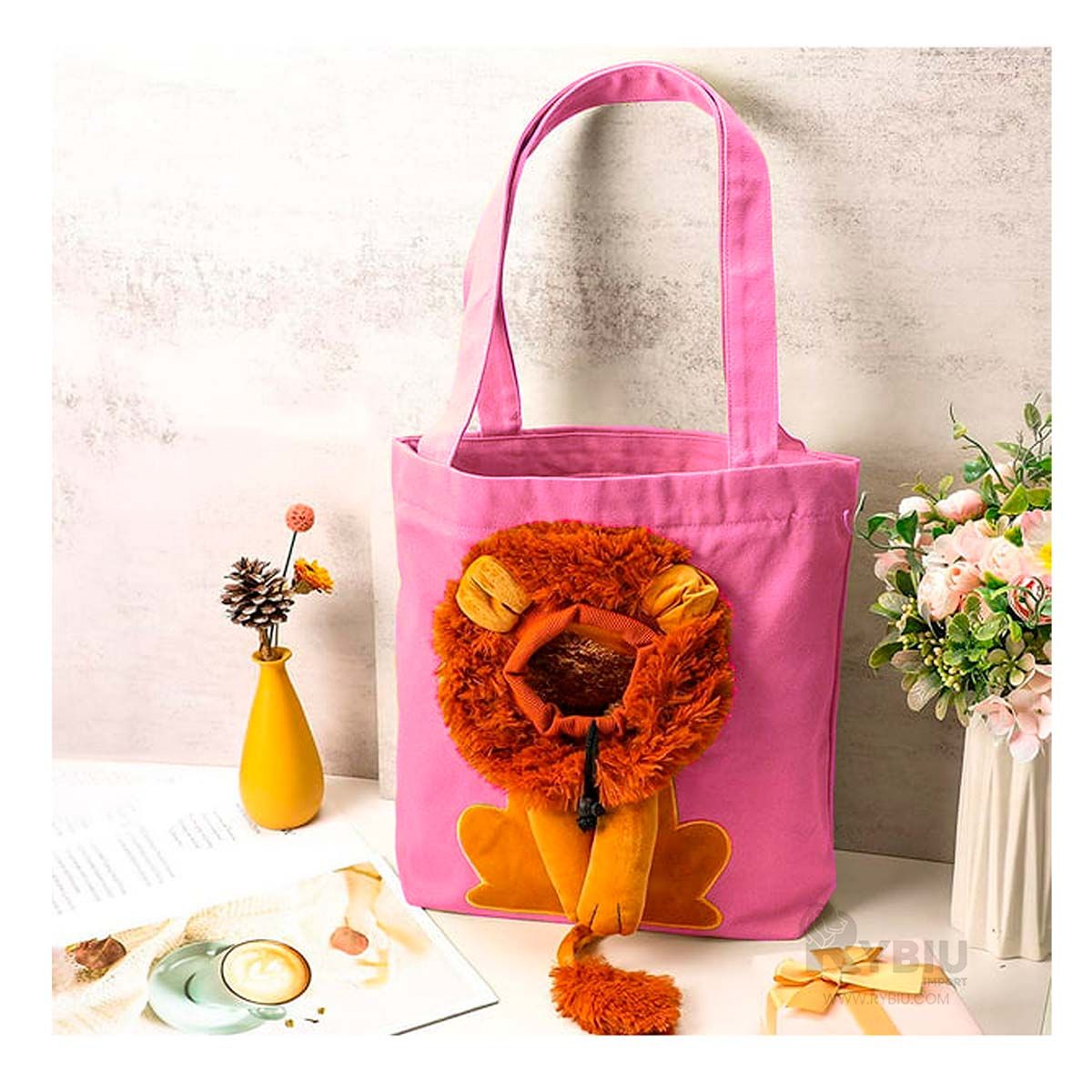 GENERICO - Cartera Transportadora en Forma de Leon Tono Rosado