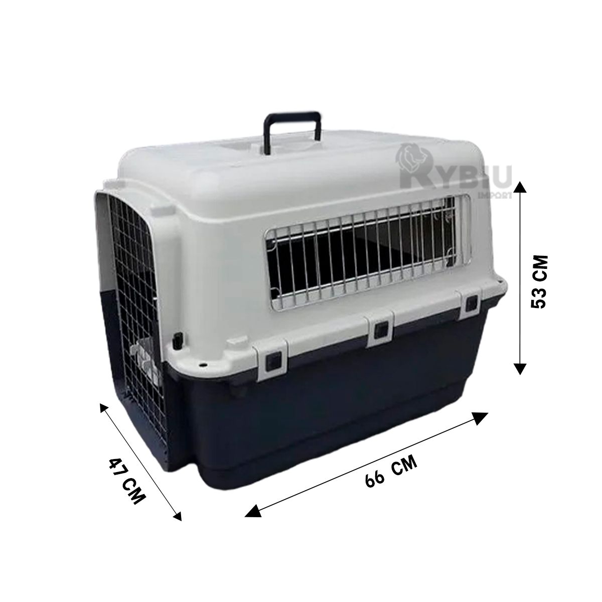 RYBIU IMPORT - Contenedor Moderno de Mascota L70 en Plomo Oscuro Y+Stickers