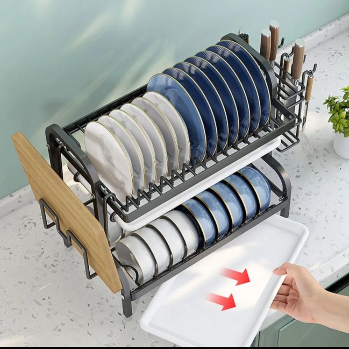 GENERICO - MINI RACK - ESCURRIDOR DE PLATOS 2 NIVELES