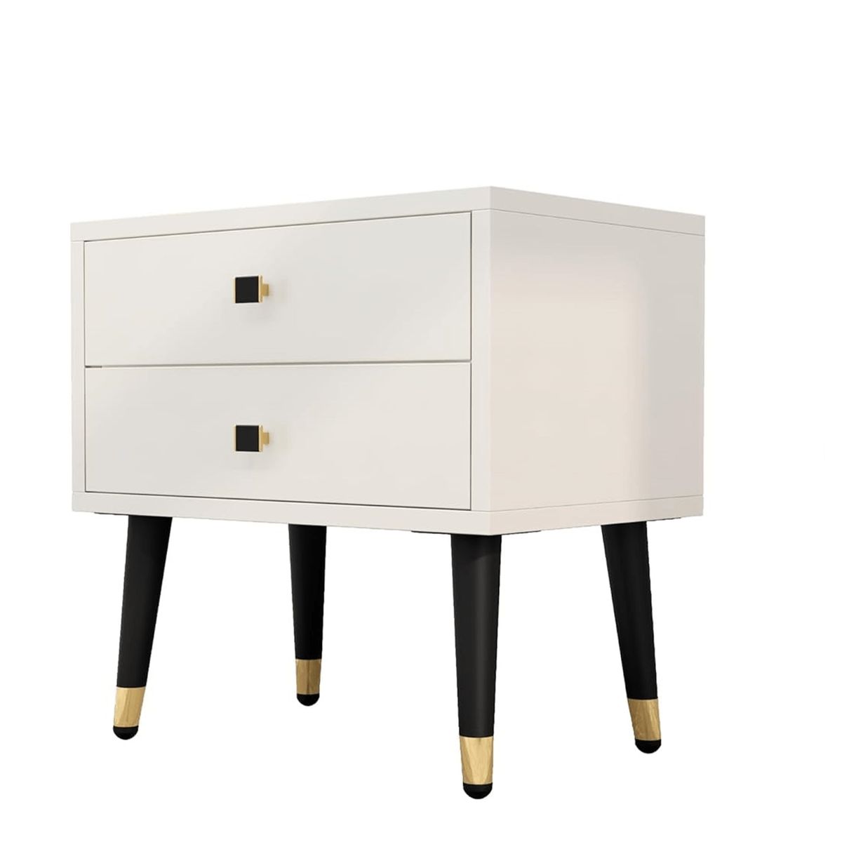 GENERICO - Velador Moderno 2 Cajones Halle Blanco Amore Home