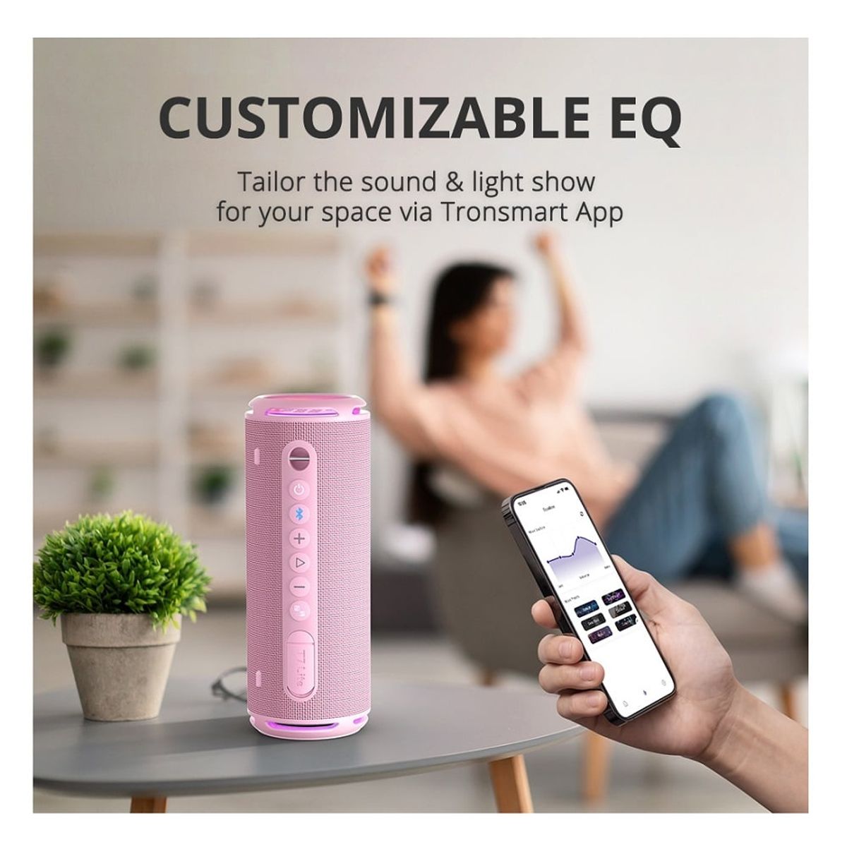 TRONSMART - Parlante Tronsmart T7 Lite Rosado Bluetooth resistente al agua