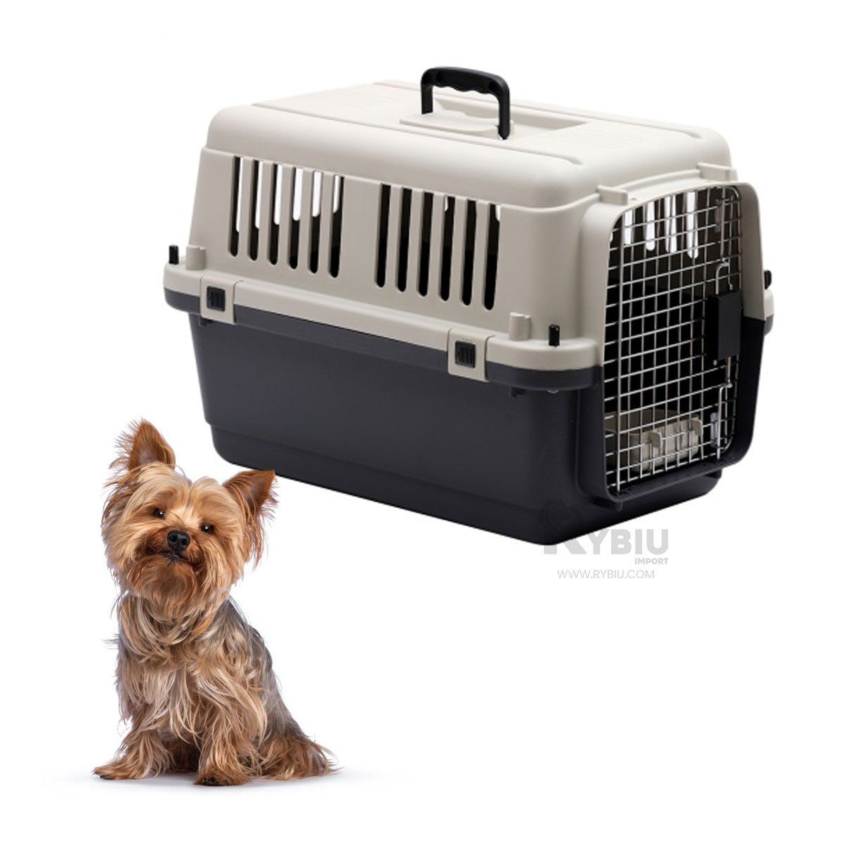 RYBIU IMPORT - Transportador L50 de Animales Seguro y Comodo Plomo Oscuro