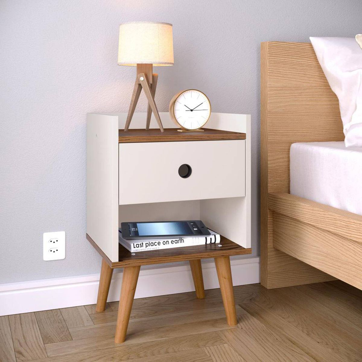 TU MESITA - Velador Vintage Thalía 1 Cajón