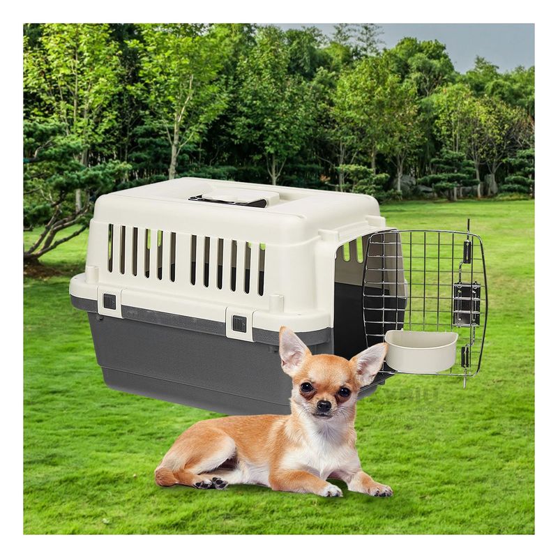 RYBIU IMPORT - Transportador Ideal para Mascota L50 Plomo Oscuro Y+Stickers