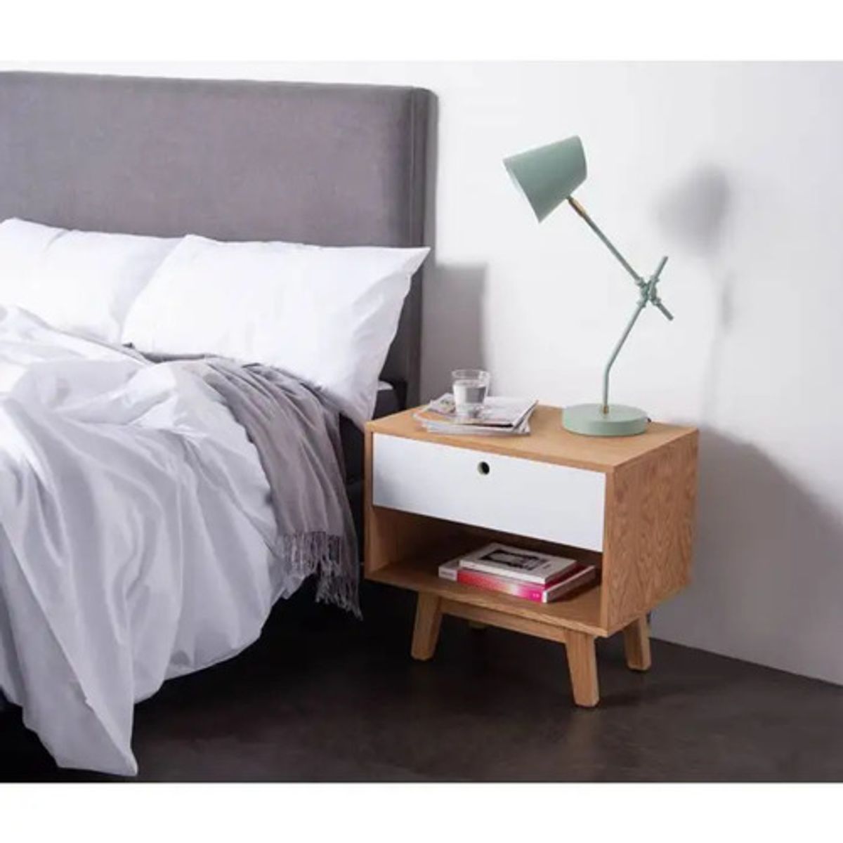 TU MESITA - Velador Práctico 1 cajón Ariosto color DunaBlanco TU MESITA